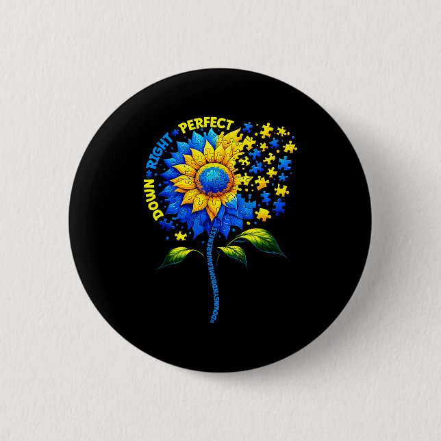 Men Down Right Down Syndrome Awareness 2 Inch Round Button (Front)