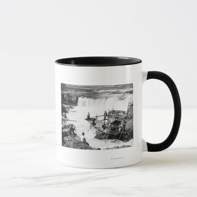 Men fishing at Celilo Falls Photograph Mug (Right)