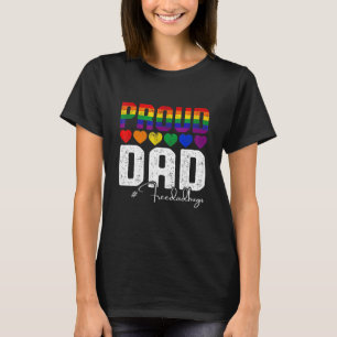 Men Free Dad Hugs Rainbow Proud Dad Lgbt Pride Mon T-Shirt