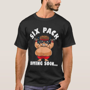 Men Funny Gym Six Pack Coming Soon - Cartoon Desig T-Shirt