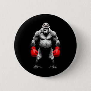 Men Gorilla Fighter Boxer Art Funny Animal Boxing 2 Inch Round Button