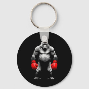 Men Gorilla Fighter Boxer Art Funny Animal Boxing Keychain
