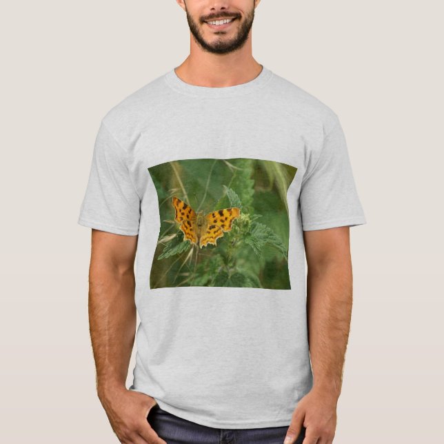Men Grey Butterfly  T-Shirt (Front)
