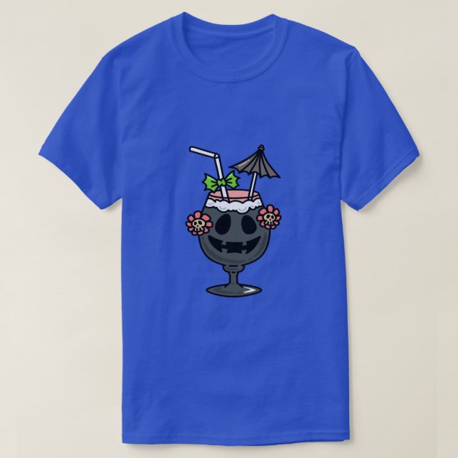 Men Halloween Tee Shirts Design, Cup's Ghost Shirt (Design Front)