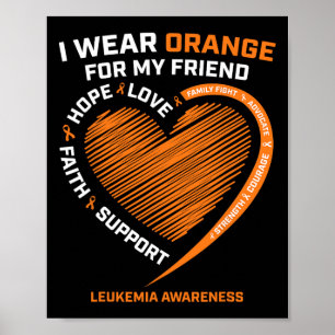 Men I Wear Orange For My Friend Leukaemia Awarenes Poster