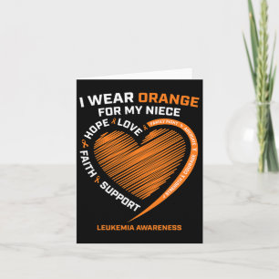 Men I Wear Orange For My Niece Leukaemia Awareness Card