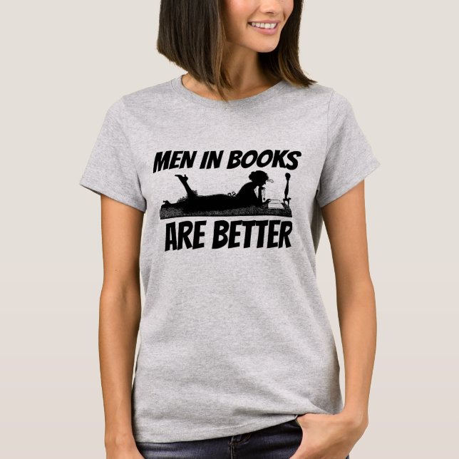 MEN IN BOOKS ARE BETTER FUNNY WOMENS T-Shirts (Front)