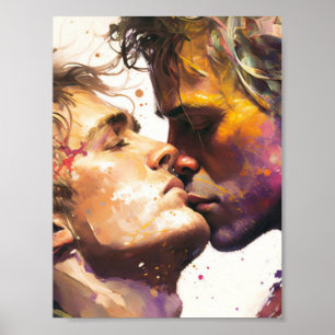 Men in Love Postcard Poster