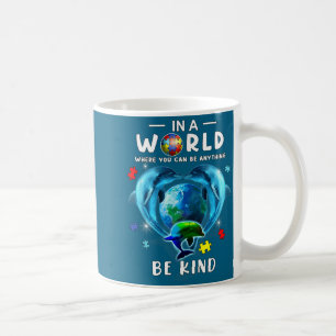 Men Kind Dolphin Autism Awareness Back Coffee Mug