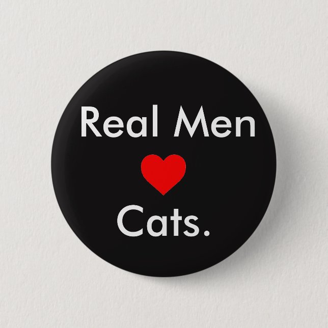 Men Love Cats 2 Inch Round Button (Front)