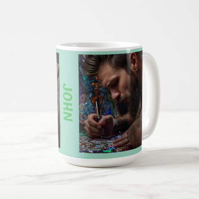 Men love diamond art too coffee mug (Front Right)