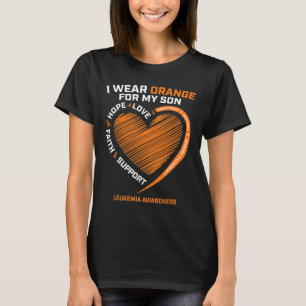 Men Mom Dad Wear Orange For My Son Leukaemia Aware T-Shirt