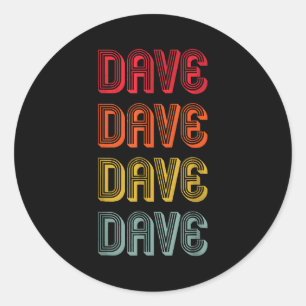 Men Name Dad Boy Husband Christmas Dave Gift Name  Classic Round Sticker