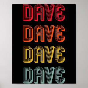 Men Name Dad Boy Husband Christmas Dave Gift Name Poster