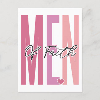Men of faith, believe in God, trust Jesus, respect Holiday Postcard