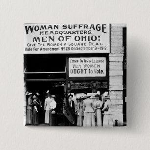 Men of Ohio! : 1912 2 Inch Square Button