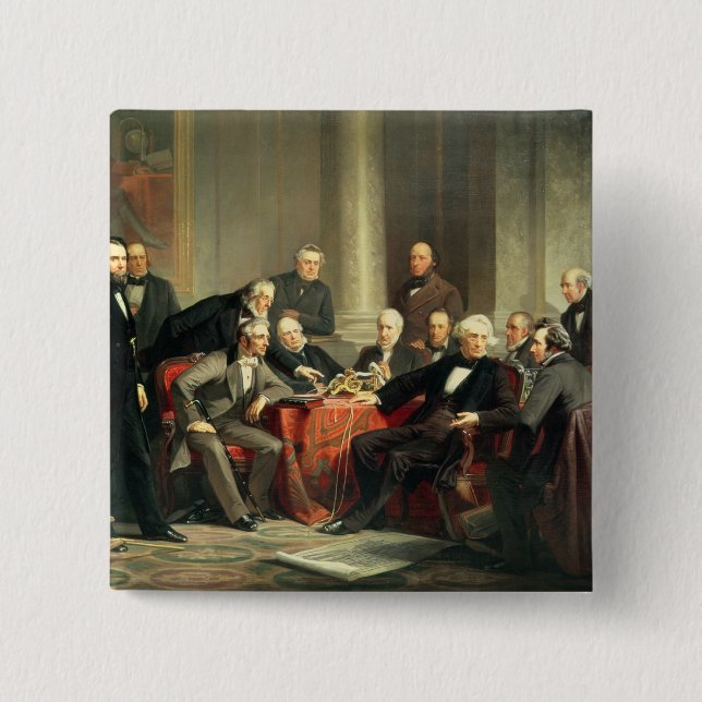 Men of Progress 2 Inch Square Button (Front)