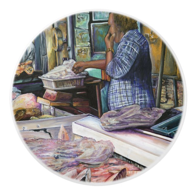 Men of the Desert, Gifts of the Sea, Jerusalem Ceramic Knob (Front)