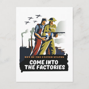 Men of the United States, WW2 poster Postcard
