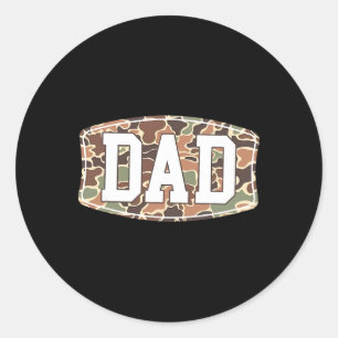 Men Old School Camo Dad1 Classic Round Sticker
