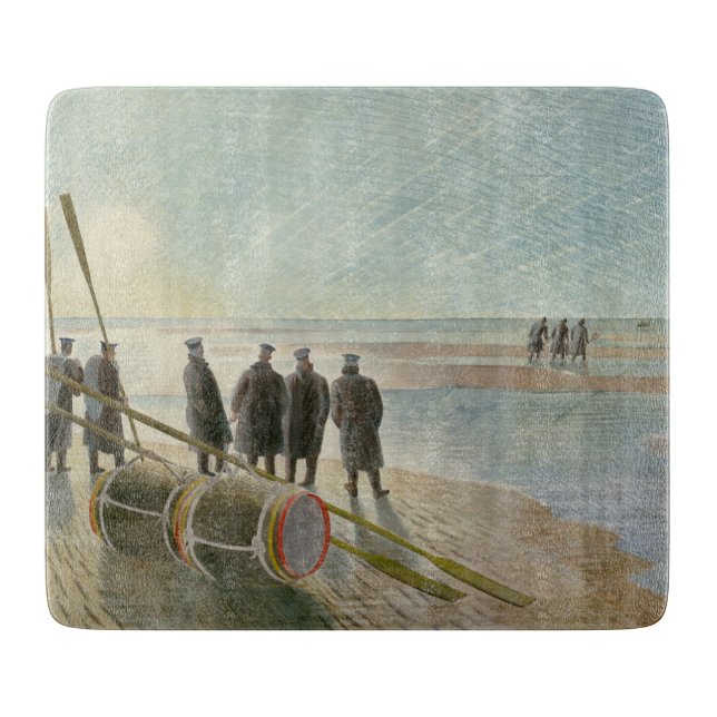 Men on the Beach (Dangerous Work at Low Tide) Cutting Board (Front)
