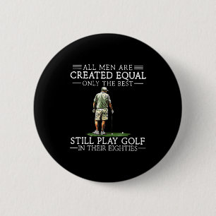 Men Play Golf Eighties Funny Golfer Golfing 2 Inch Round Button