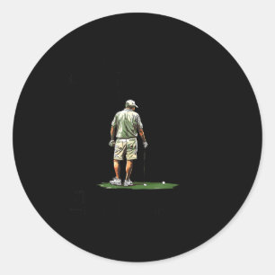 Men Play Golf Eighties Funny Golfer Golfing  Classic Round Sticker