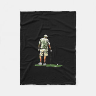 Men Play Golf Eighties Funny Golfer Golfing Fleece Blanket