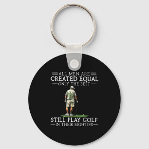Men Play Golf Eighties Funny Golfer Golfing  Keychain
