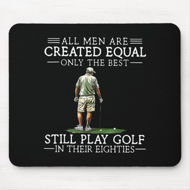 Men Play Golf Eighties Funny Golfer Golfing  Mouse Pad (Front)