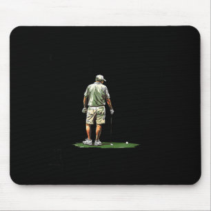 Men Play Golf Eighties Funny Golfer Golfing Mouse Pad