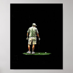 Men Play Golf Eighties Funny Golfer Golfing  Poster