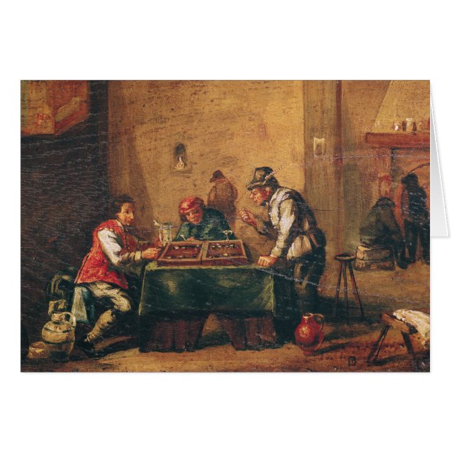 Men Playing Backgammon in a Tavern (Front Horizontal)