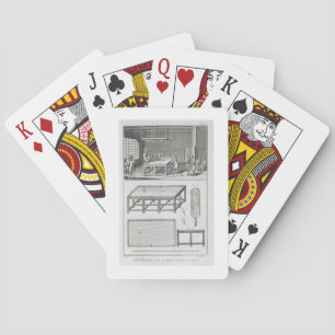 Men playing billiards, from the 'Encyclopedie des Playing Cards