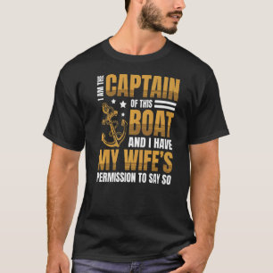 Men Pontoon Women Boat Boating Fpontoon Captain T-Shirt