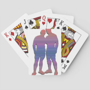 Men Posing Playing Cards