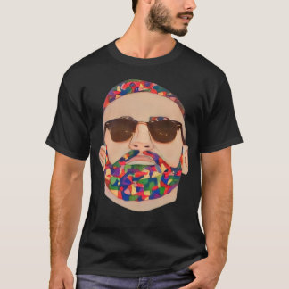 Men Printed Round Neck Black T-Shirt