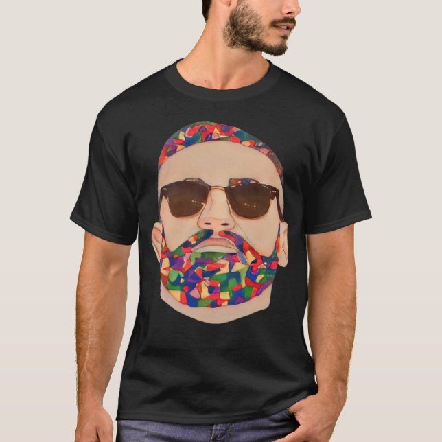 Men Printed Round Neck Black T-Shirt (Front)