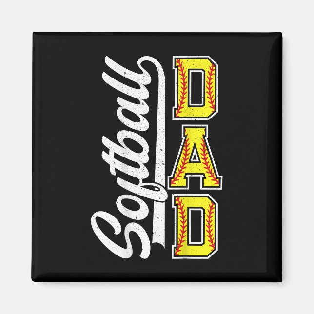 Men Proud Softll Dad Daddy Coach Of Daughter Son O Magnet (Front)