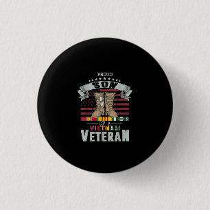 Men Proud Son Of A Vietnam Veteran Fathers Day 1 Inch Round Button