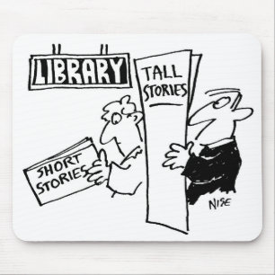 Men reading books at a library mouse pad