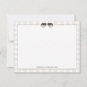 Men’s Aviators Personalized Stationery Card