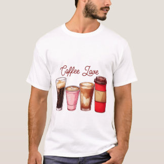 Men’s Coffee Art T-Shirt | Cute Coffee Cups Street