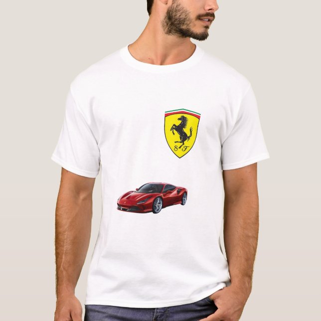 Men’s Ferrari Logo T-Shirt – For Supercar Enthusia (Front)