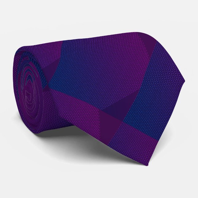 Men’s Fusion Purple Fuchsia Pattern Neck Tie (Rolled)
