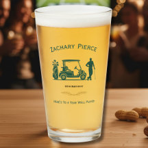 Men’s Golf Theme Birthday Party Beer Pint Glass