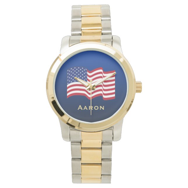 Men’s Personalized American Flag Watch  (Front)