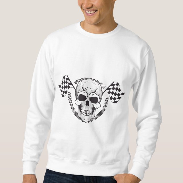 Men’s Skull Racing Flag Sweatshirt (Front)