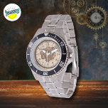 Men’s Steampunk Gears Cosplay Stainless Steel Watch<br><div class="desc">Experience a wave of nostalgia every time you glance at your wrist with our "Steampunk Gears Cosplay" watch. Crafted with steampunk enthusiasts in mind,  this costume accessory is adorned with intricate clockwork gears. Perfect for complementing your cosplay ensemble,  it adds a touch of vintage charm to any outfit.</div>