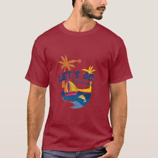  Men’s Summer T-Shirt – Let’s Go Swimming Front & 